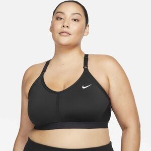 Nike Light Support V-Neck Sports Bra XXL Black Adjustable Straps NWT